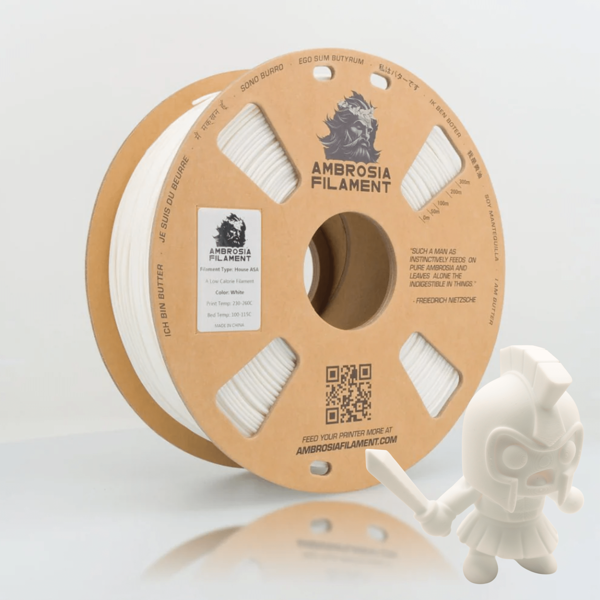 AMBROSIA ASA Filament of the Gods - 1KG Bambu AMS Friendly Cardboard Spools Premium 3D Printing Filament House ASA