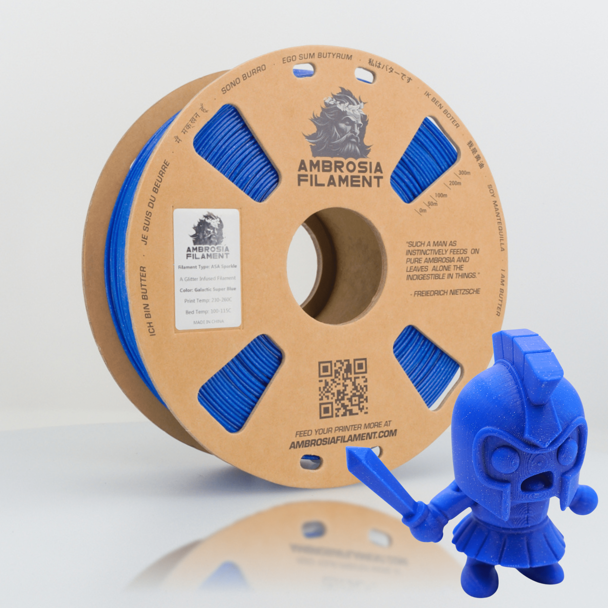 AMBROSIA ASA Galactic Filament of the Gods (Glitter / Sparkle) - 1KG Bambu AMS Friendly Cardboard Spools Premium 3D Printing Filament