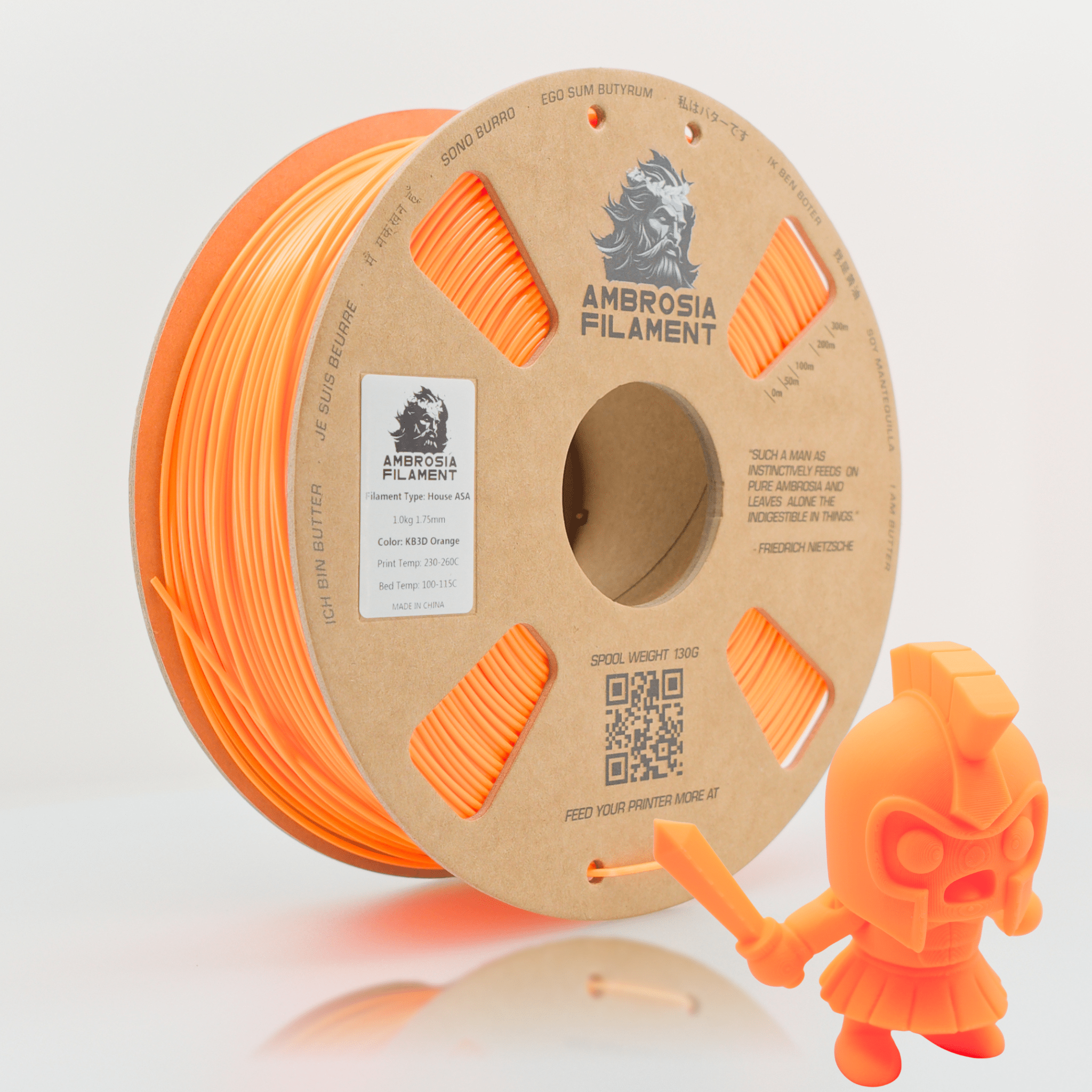 AMBROSIA PLA Filament of the Gods - 1KG Bambu AMS Friendly Cardboard Spools Premium 3D Printing Filament