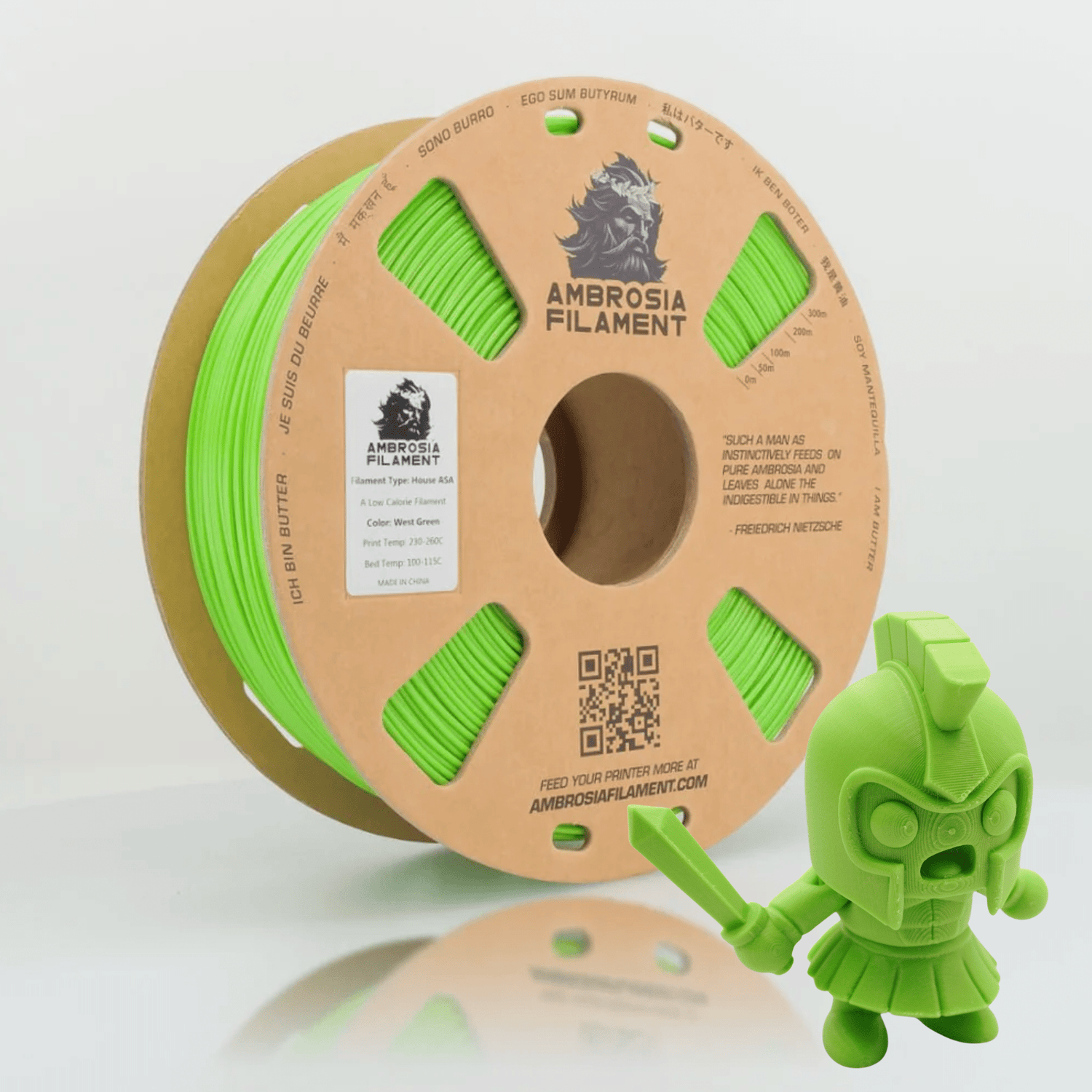 AMBROSIA ASA Filament of the Gods - 1KG Bambu AMS Friendly Cardboard Spools Premium 3D Printing Filament House ASA