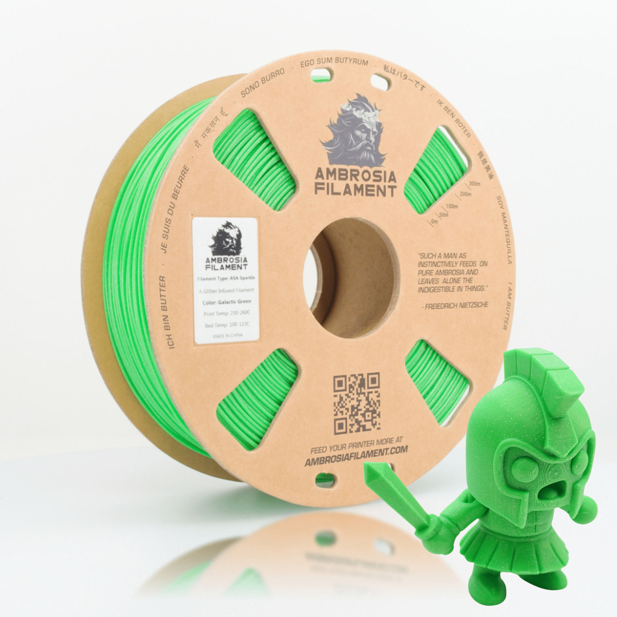 AMBROSIA ASA Galactic Filament of the Gods (Glitter / Sparkle) - 1KG Bambu AMS Friendly Cardboard Spools Premium 3D Printing Filament