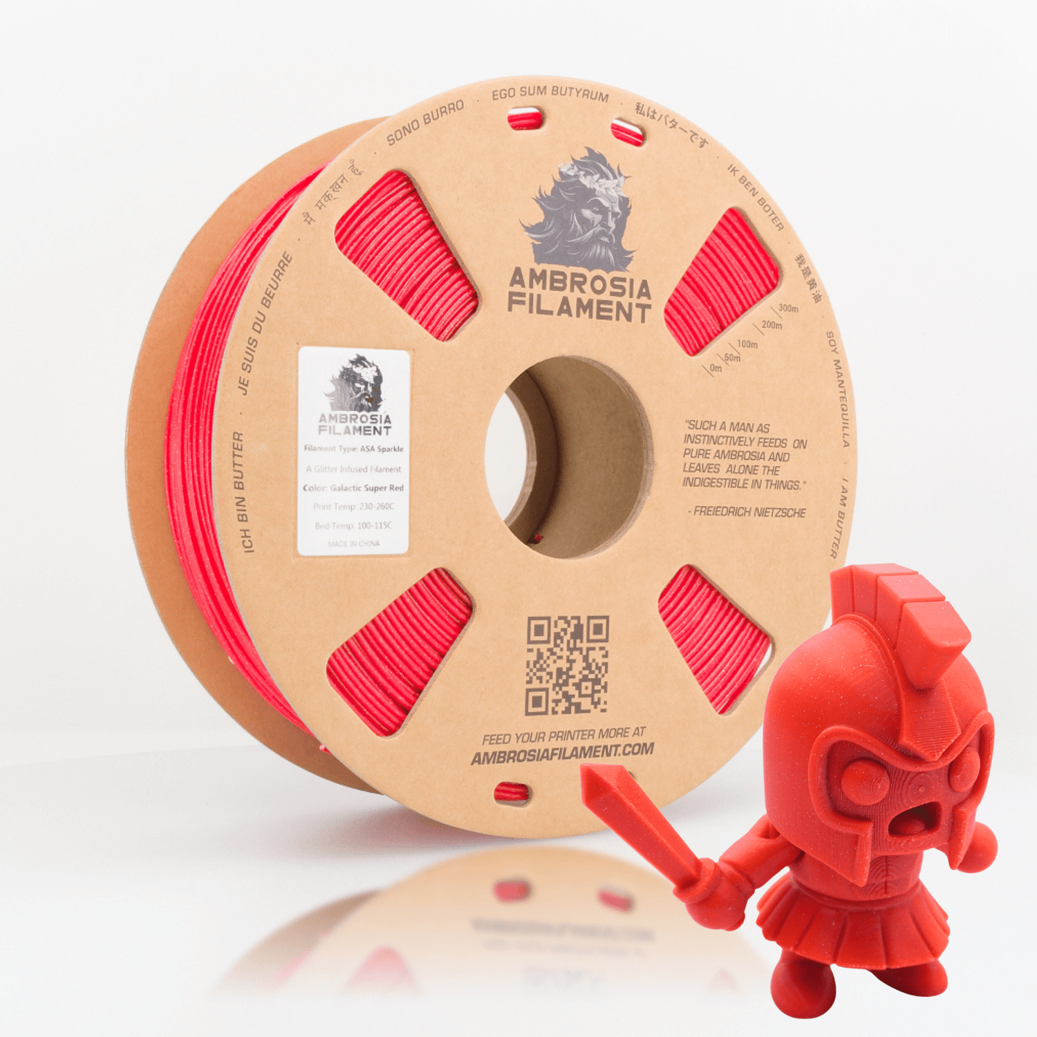 AMBROSIA ASA Galactic Filament of the Gods (Glitter / Sparkle) - 1KG Bambu AMS Friendly Cardboard Spools Premium 3D Printing Filament