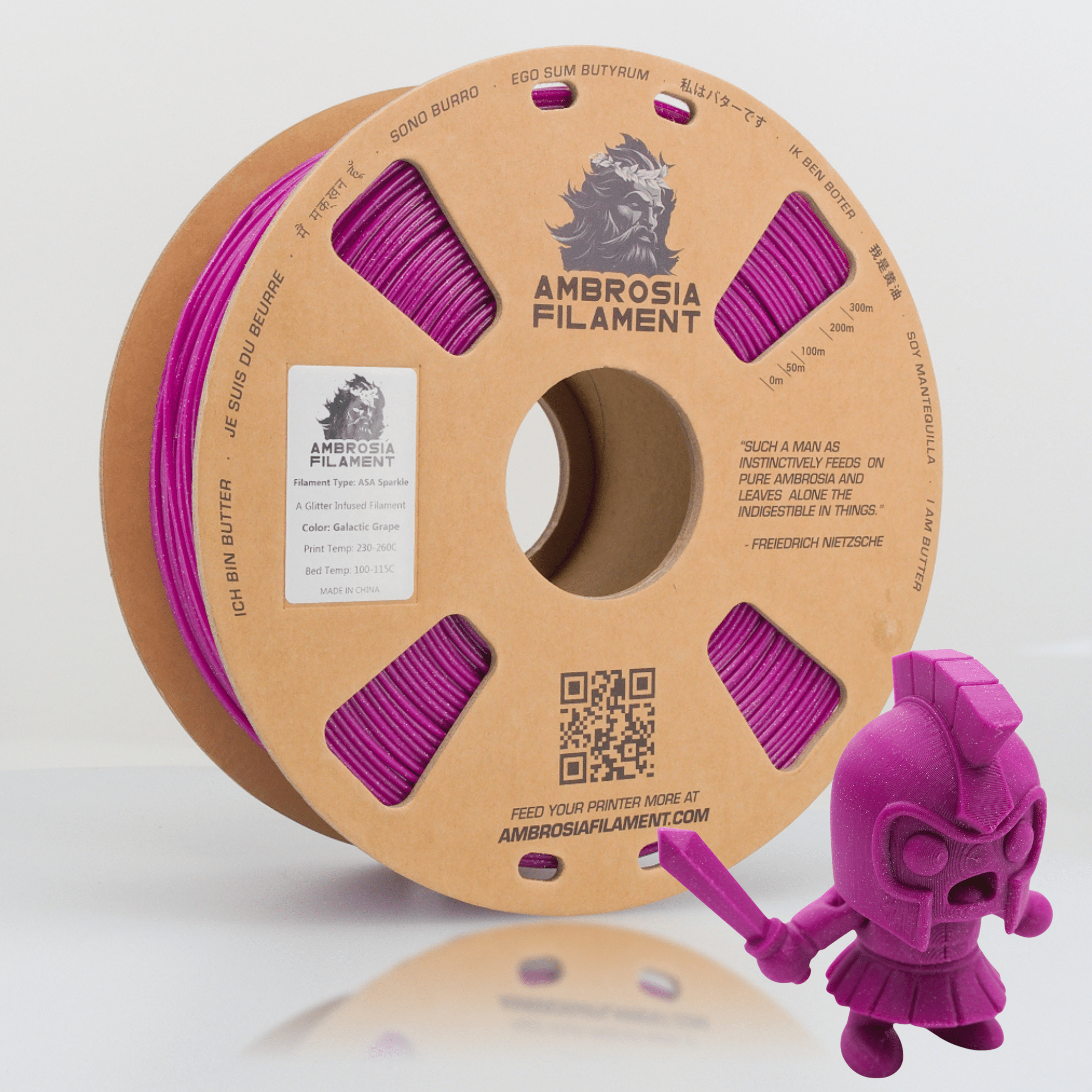 AMBROSIA ASA Galactic Filament of the Gods (Glitter / Sparkle) - 1KG Bambu AMS Friendly Cardboard Spools Premium 3D Printing Filament