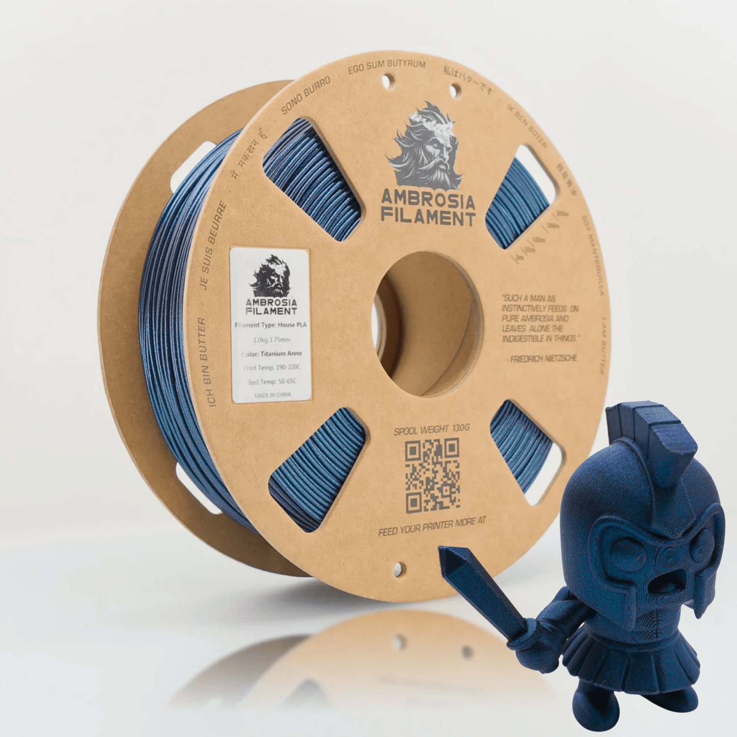 AMBROSIA Dolos Color Shifting PLA Filament of the Gods - 1KG Bambu AMS Friendly Cardboard Spools Premium 3D Printing Filament