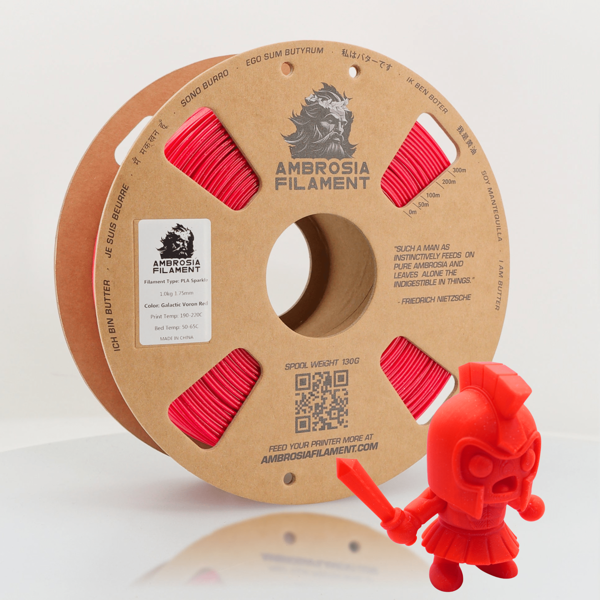 AMBROSIA Galactic (Sparkle) PLA Filament of the Gods - 1KG Bambu AMS Friendly Cardboard Spools Premium 3D Printing Filament