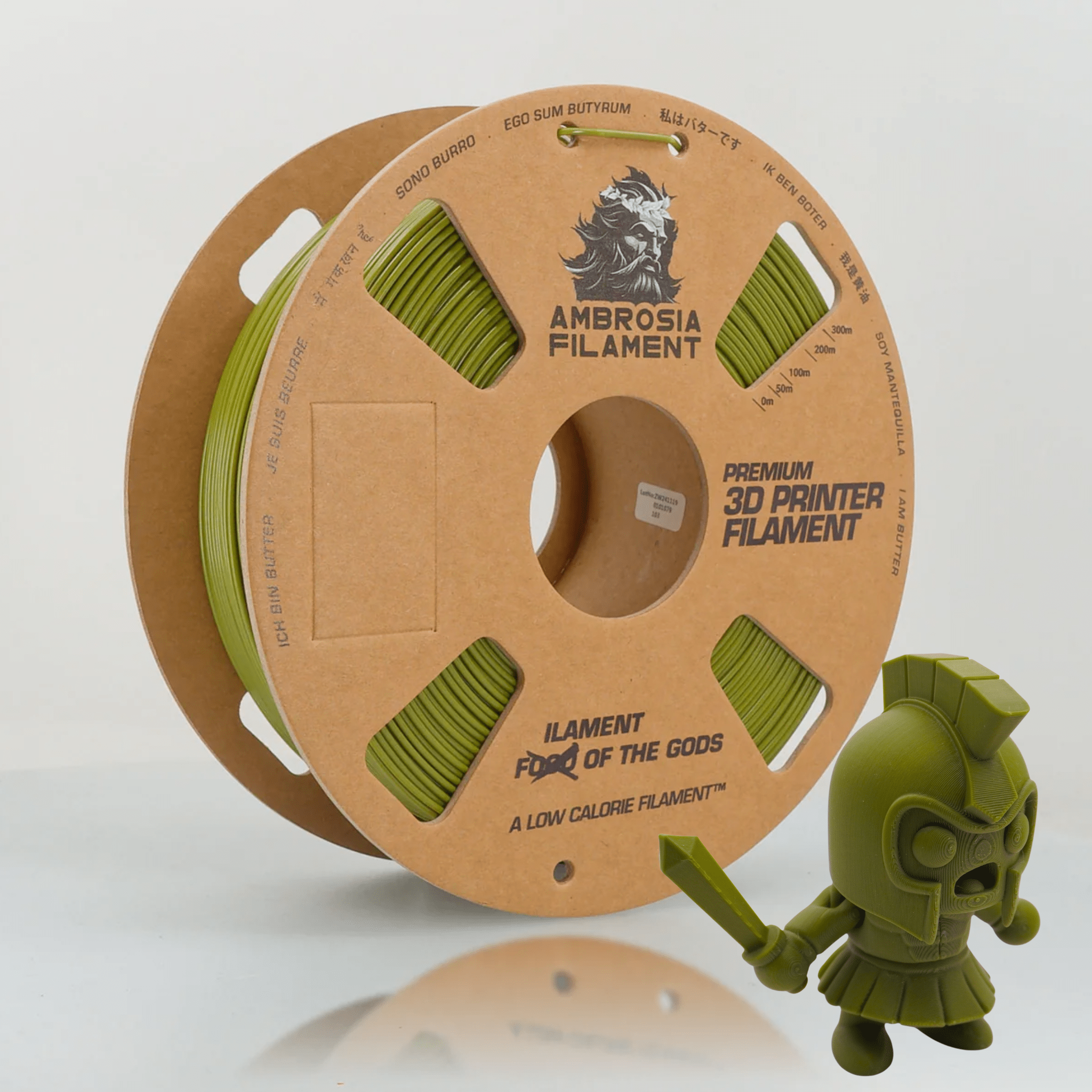 AMBROSIA PLA Filament of the Gods - 1KG Bambu AMS Friendly Cardboard Spools Premium 3D Printing Filament
