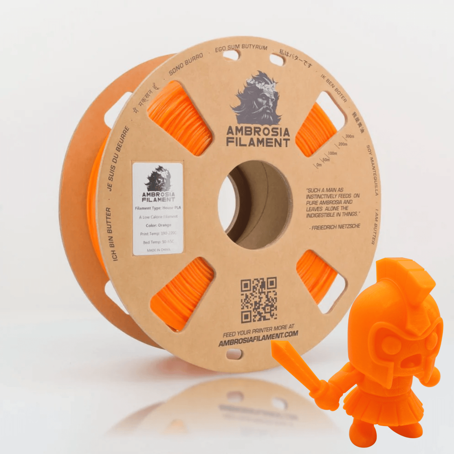 AMBROSIA PLA Filament of the Gods - 1KG Bambu AMS Friendly Cardboard Spools Premium 3D Printing Filament