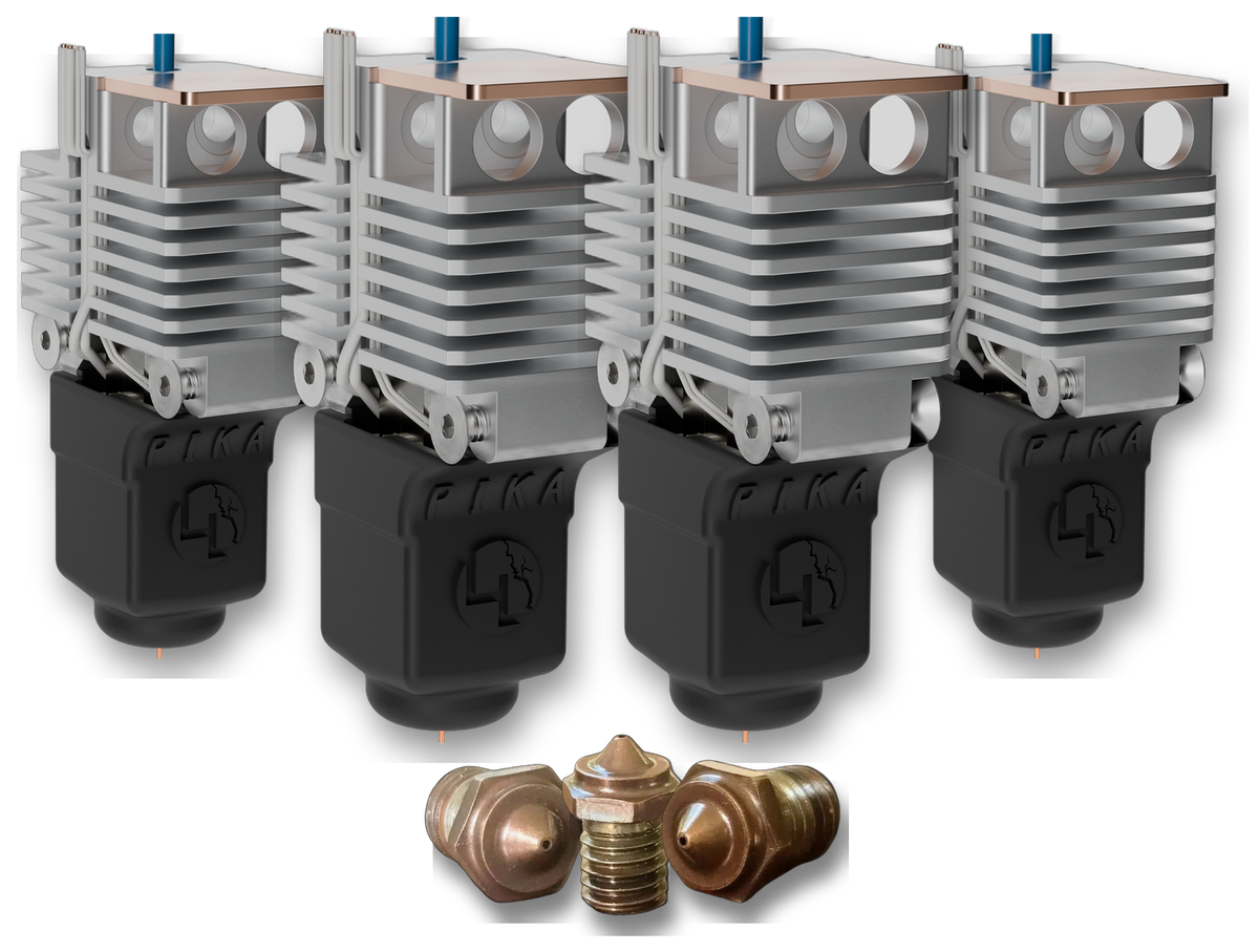 4 Pika hotends, up to 8 free nozzles
